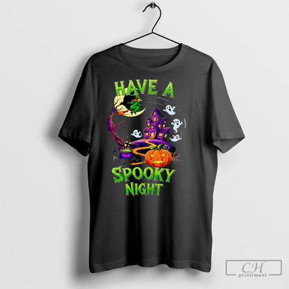 Halloween Witch And Haunted House Have Spooky Night Tee Classic Art