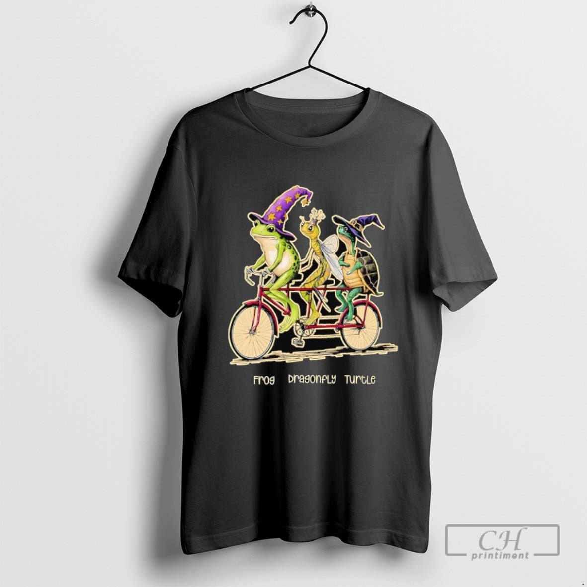 Halloween Frog Dragonfly Turtle Riding Tandem Bicycle Shirt Premium