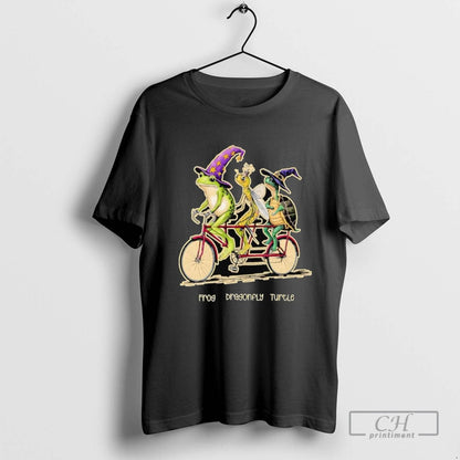 Halloween Frog Dragonfly Turtle Riding Tandem Bicycle Shirt Premium