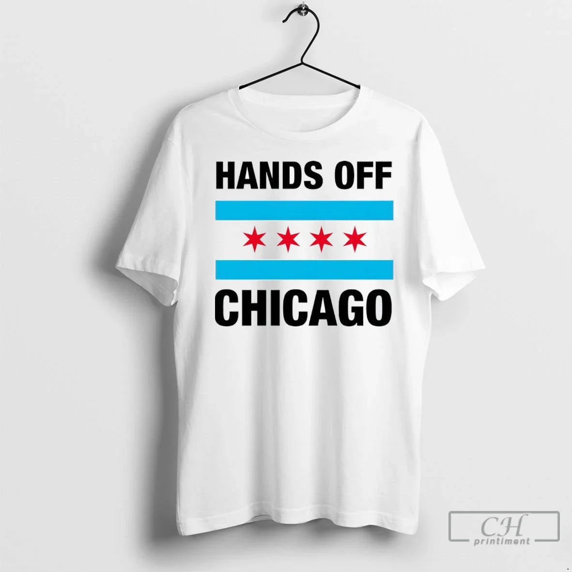 Hands Off Chicago T Shirts Long Sleeve Retro Style