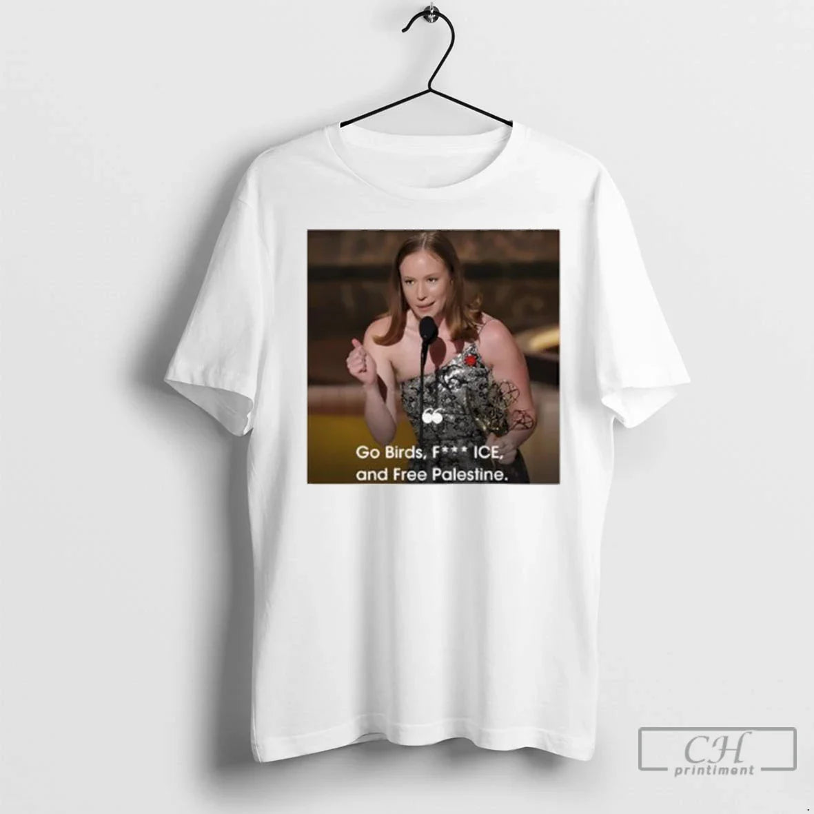 Hannah Einbinder Go Birds Fuck Ice And Free Palestine Ladies Tee