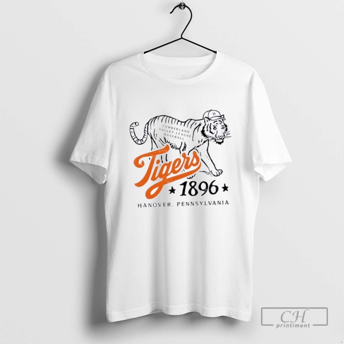Hanover Tigers Pennsylvania Defunct Baseball Teams Tee Vintage Art