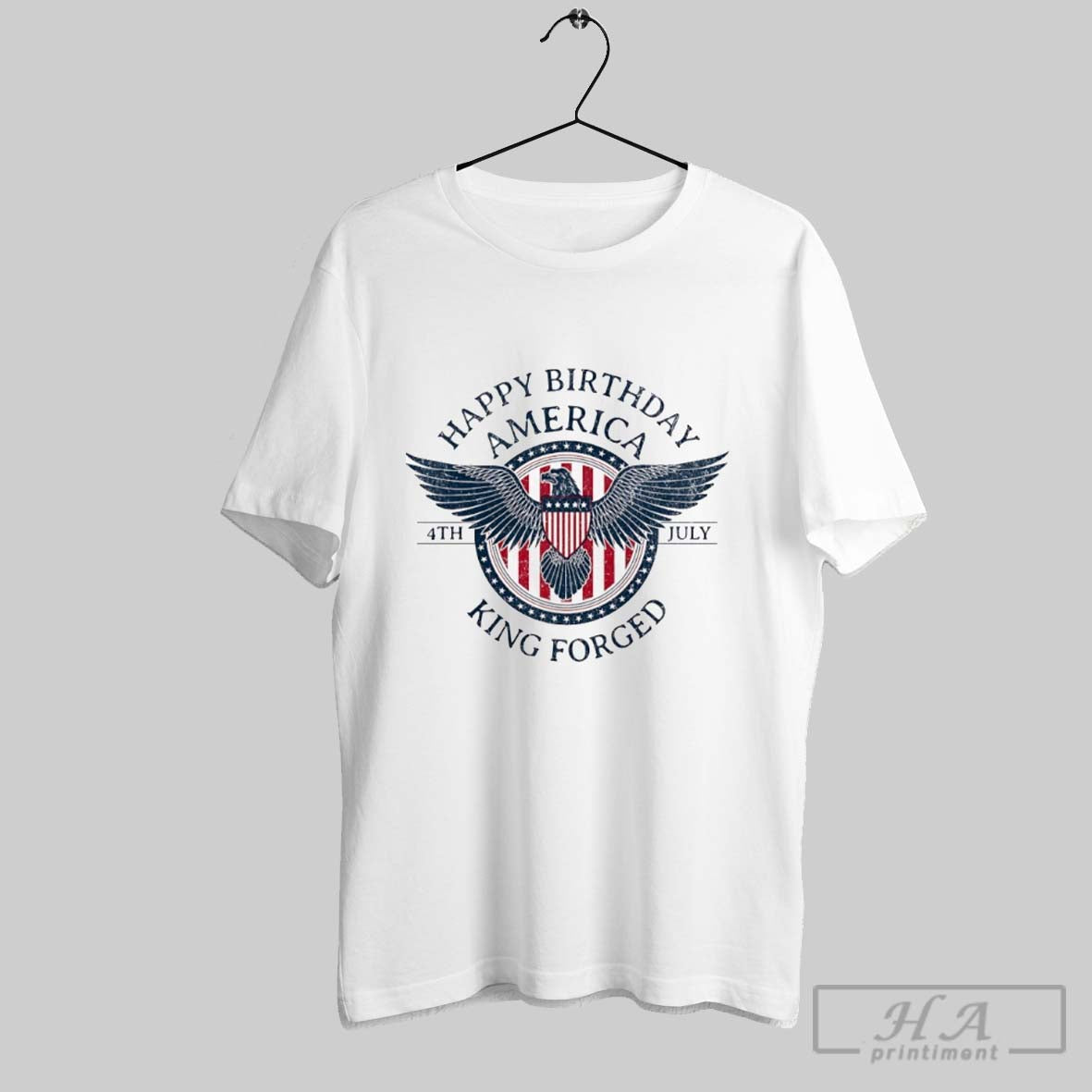 Happy America King Forged 4Th July Logo Long Sleeve Retro Design