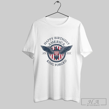 Happy America King Forged 4Th July Logo Long Sleeve Retro Design