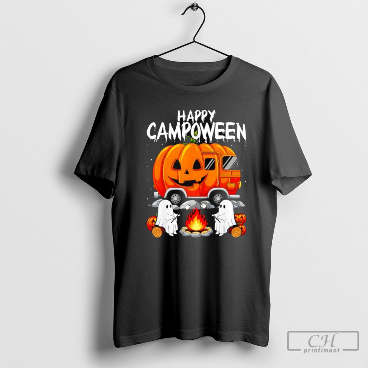 Happy Camp O Ween Halloween Camping Ghosts And Campfires Sweatshirt