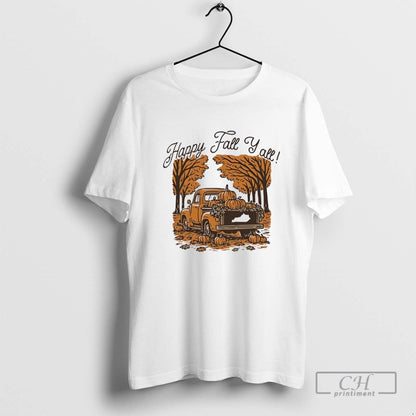 Happy Fall Yall Pumpkin Halloween Tee Unique Gift
