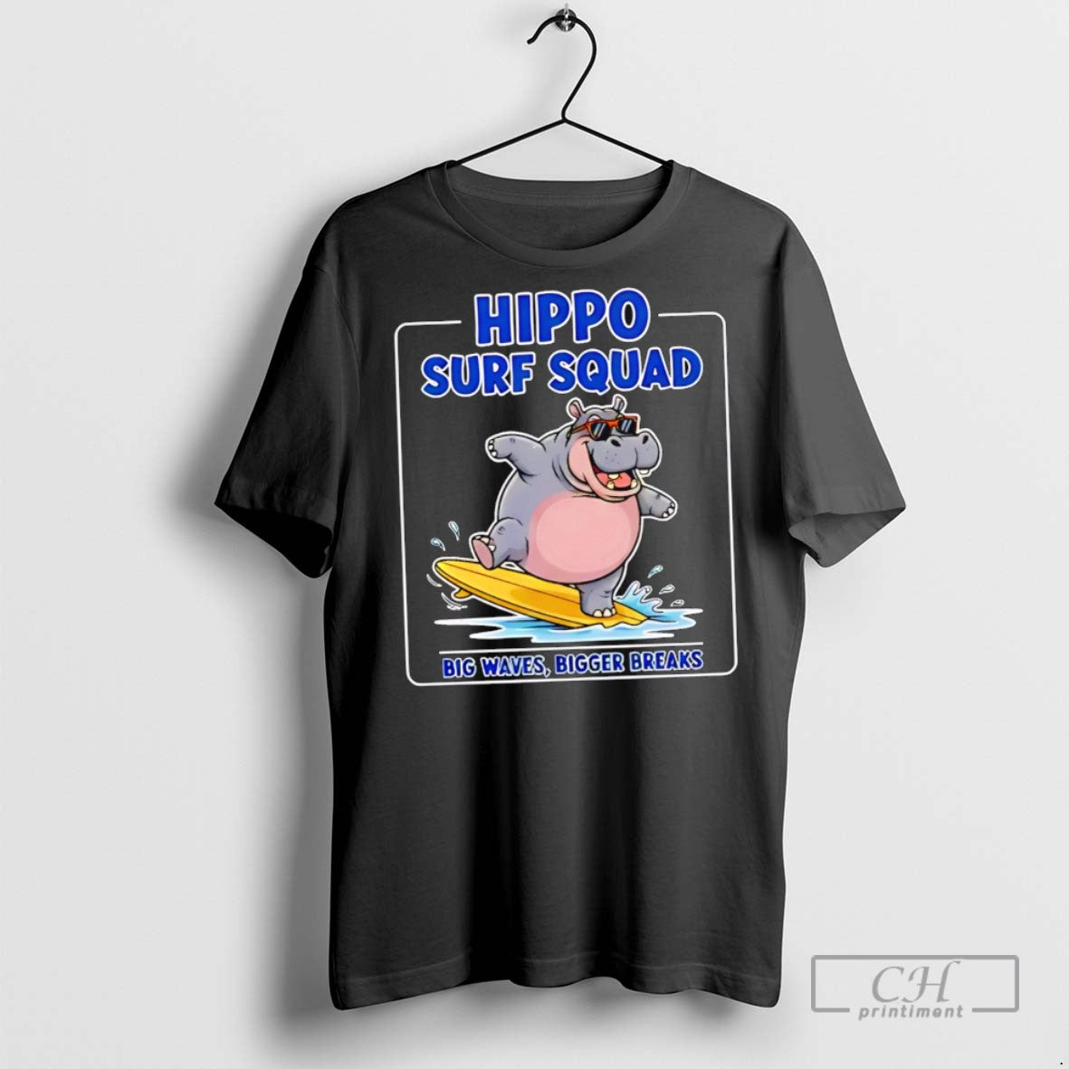 Hippo Surf Squad Big Waves Bigger Breaks T Shirts Tank Top Vintage