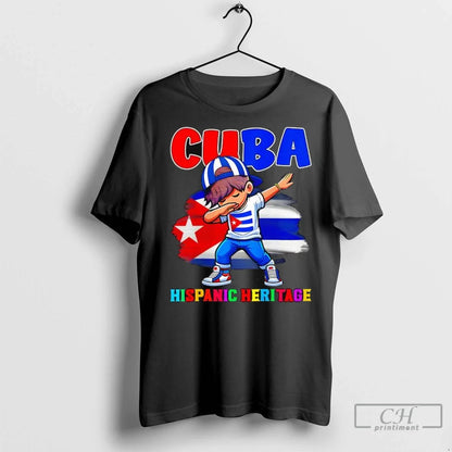Hispanic Heritage Month Cuban Flag Cuba Dabbing T Shirts Sweatshirt