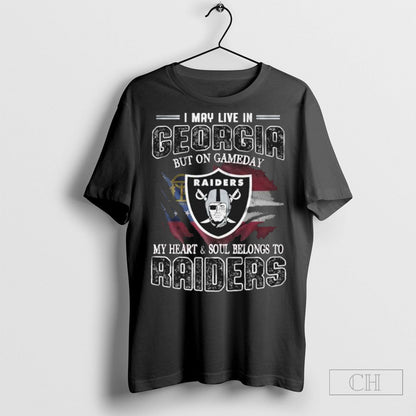 I May Live Georgia But Game Day My Heart And Soul Belongs To Tee