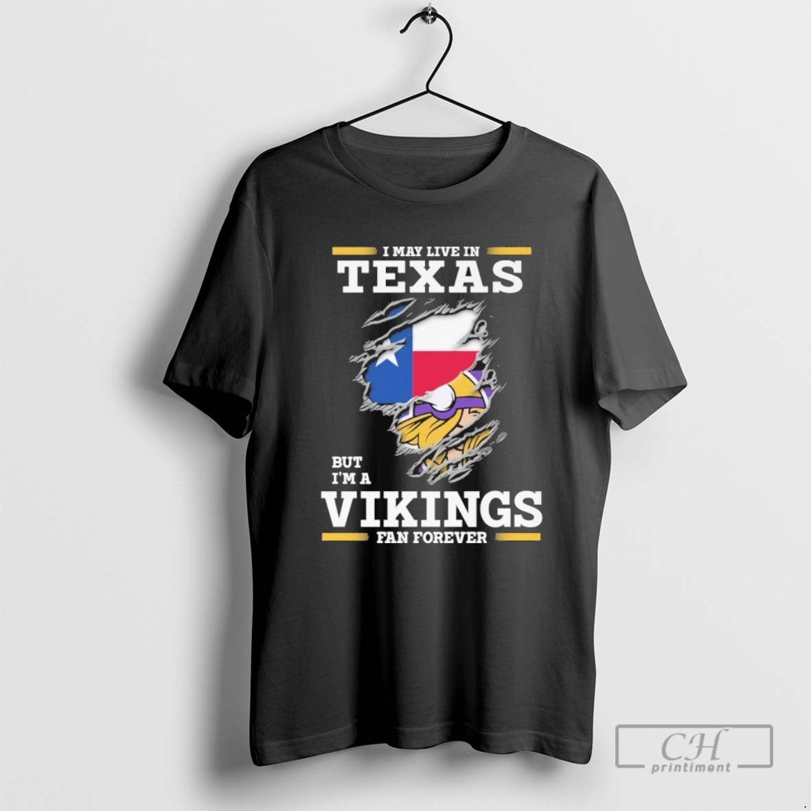 I May Live Texas But Im Vikings Forever Long Sleeve Retro Design