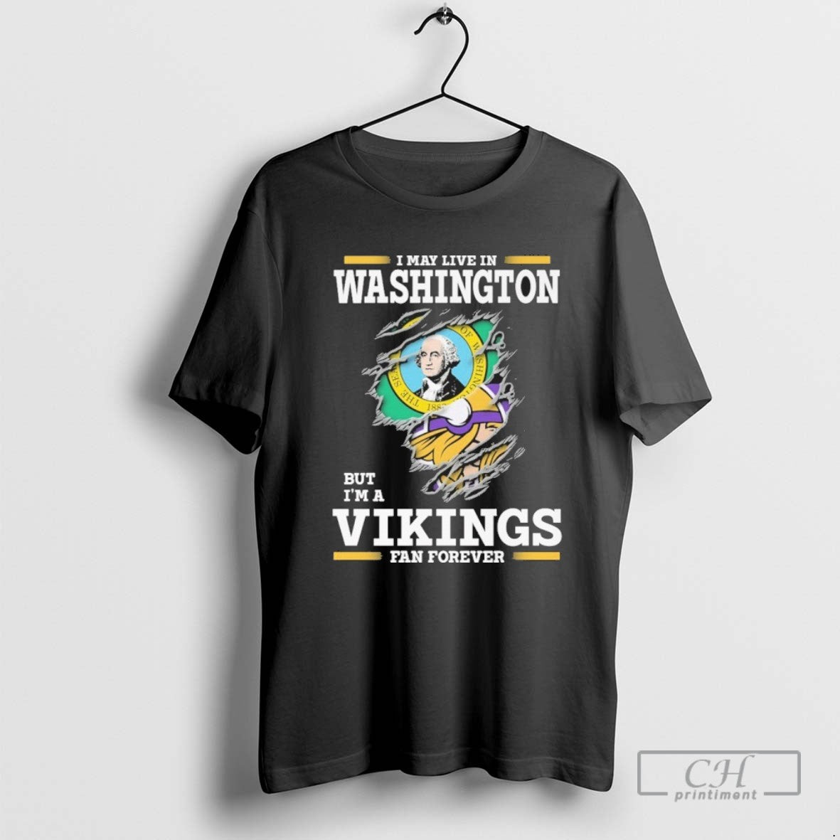 I May Live Washington But Im Vikings Forever Long Sleeve Retro Outfit