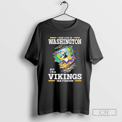 I May Live Washington But Im Vikings Forever Long Sleeve Retro Outfit