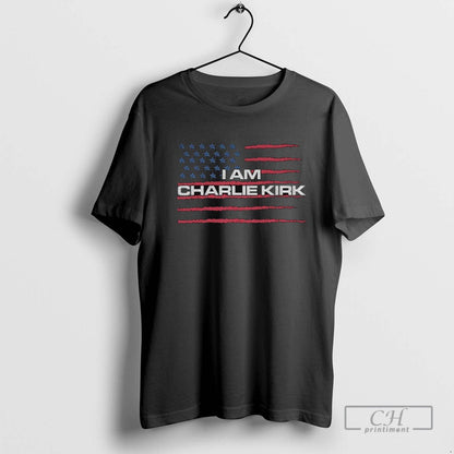 I Am Charlie Kirk Rip American Flag Memorial Political Long Sleeve
