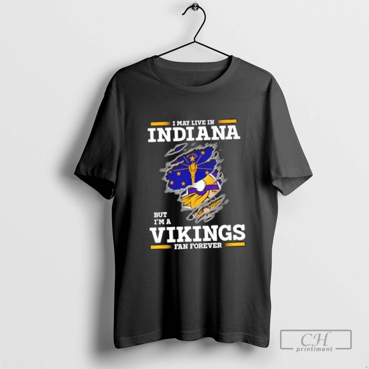 I May Live Indiana But Im Minnesota Vikings Forever TShirt Exclusive
