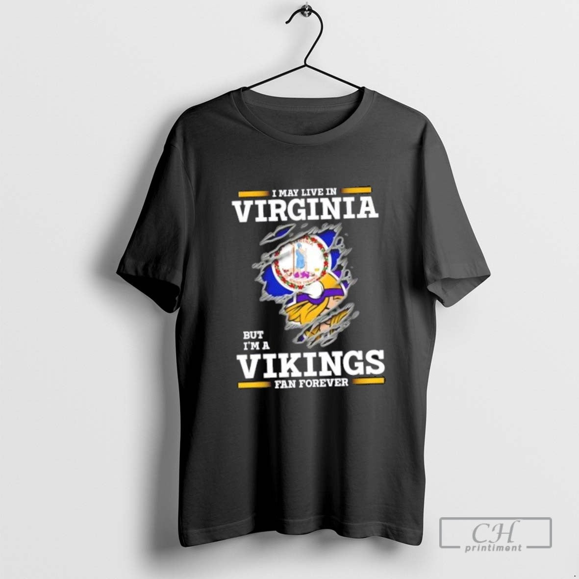 I May Live Virginia But Im Minnesota Vikings Forever Hoodie Retro Art