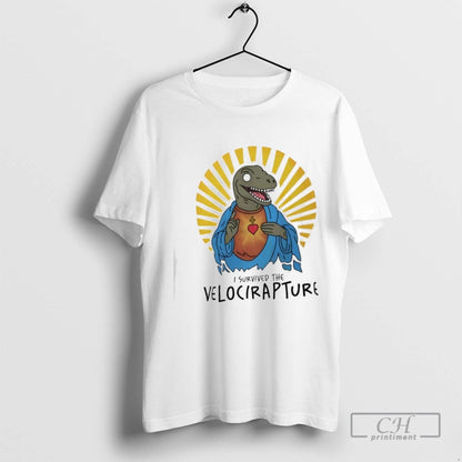 I Survived Velocirapture Raptor Jesus Tank Top Elegant Design