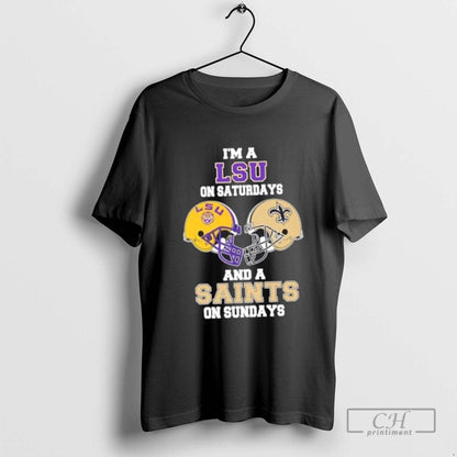 Im Lsu Saturdays And Saints Sundays Football Helmet Hoodie Elegant