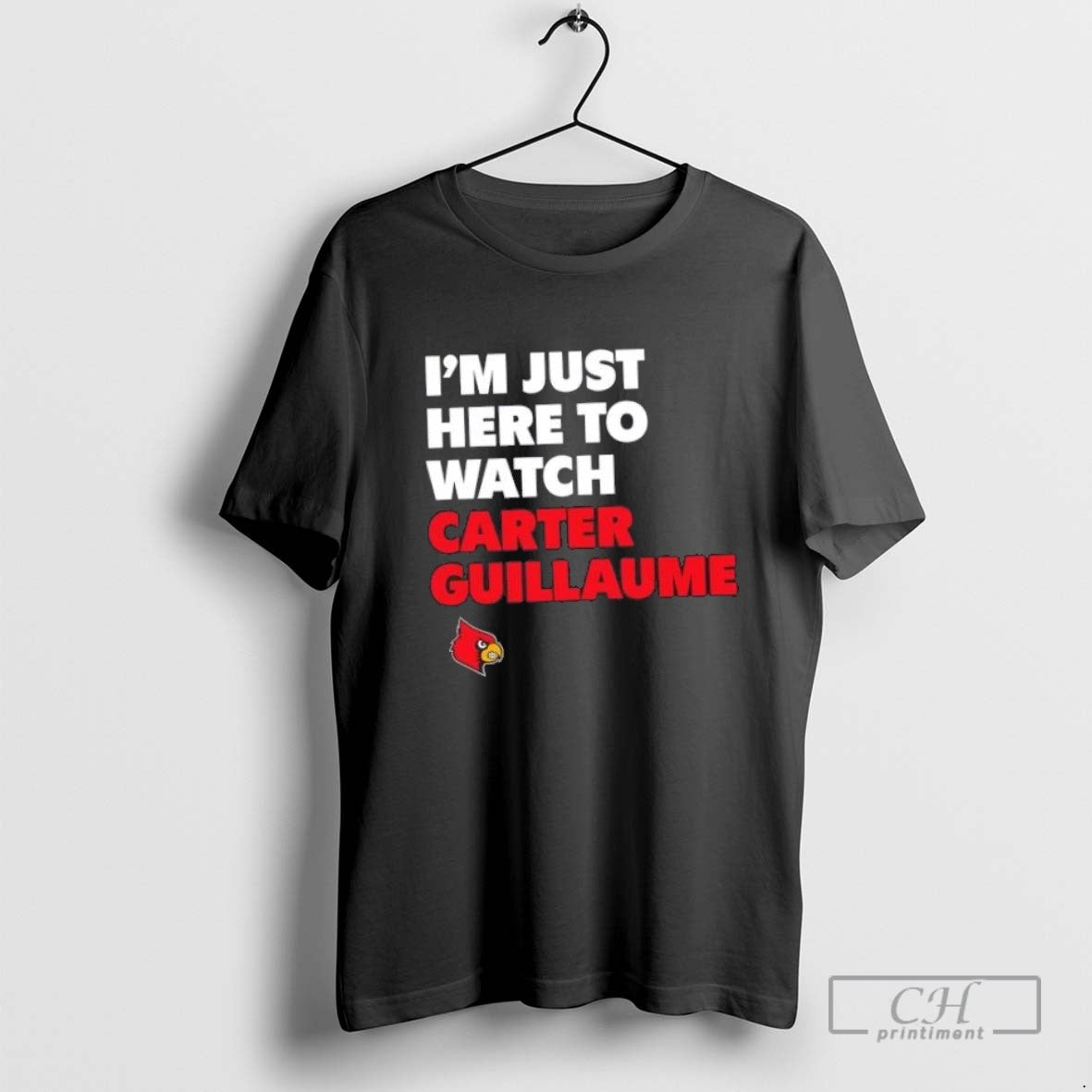 Im Just Here To Watch Carter Guillaume Louisville Cardinals Hoodie