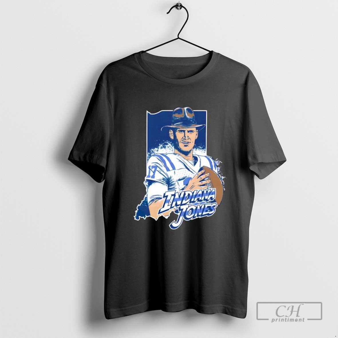 Indiana Jones Daniel Jones Indianapolis Colts Cartoon Tee Authentic