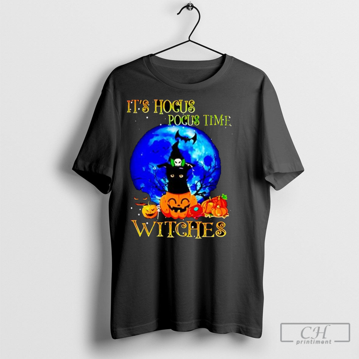 It S Hocus Pocus Time Witches Black Cat Halloween Tee Modern Outfit