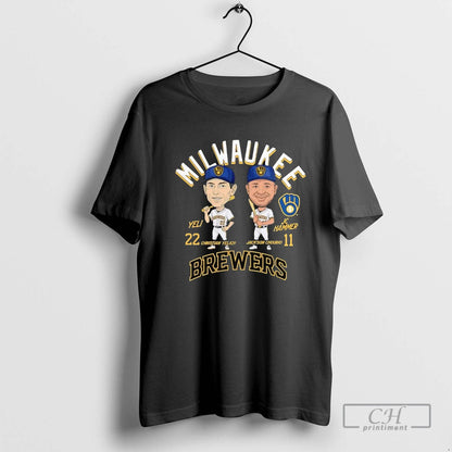 Jackson Chourio And Christian Yelich Player Duo Milwaukee Brewers Tee