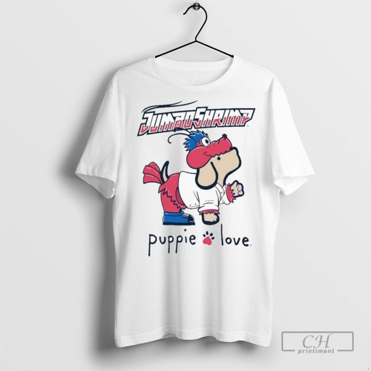 Jacksonville Jumbo Shrimp Puppie Love Mascot T Shirts Tank Top Retro