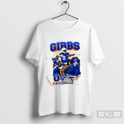 Jahmyr Gibbs Detroit Lions Number 0 Hoodie Premium Art