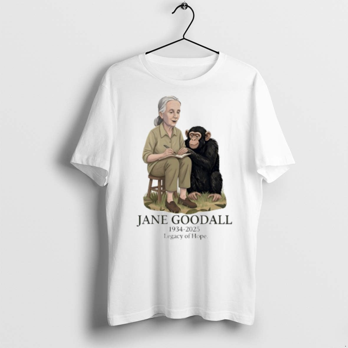 Jane Goodall 1934 2025 Legacy Hope Cartoon T Shirts Hoodie Unique
