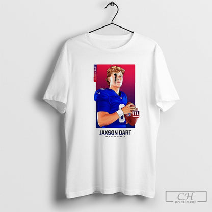 Jaxson Dart New York Giants Art Tee Premium Apparel