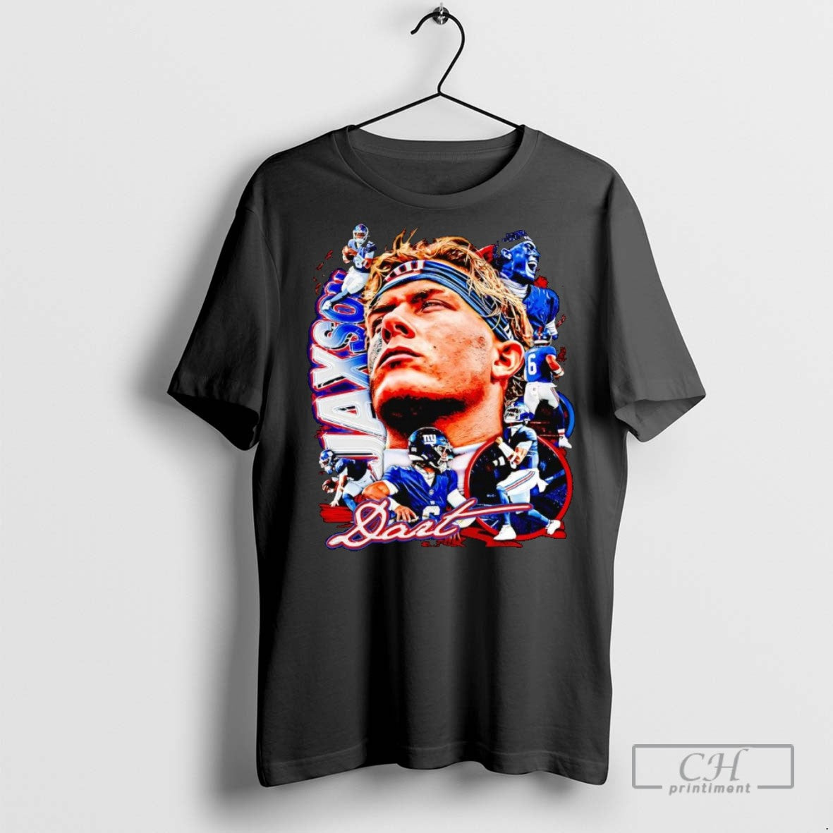 Jaxson Dart Picture Collage New York Giants T Shirts TShirt Modern