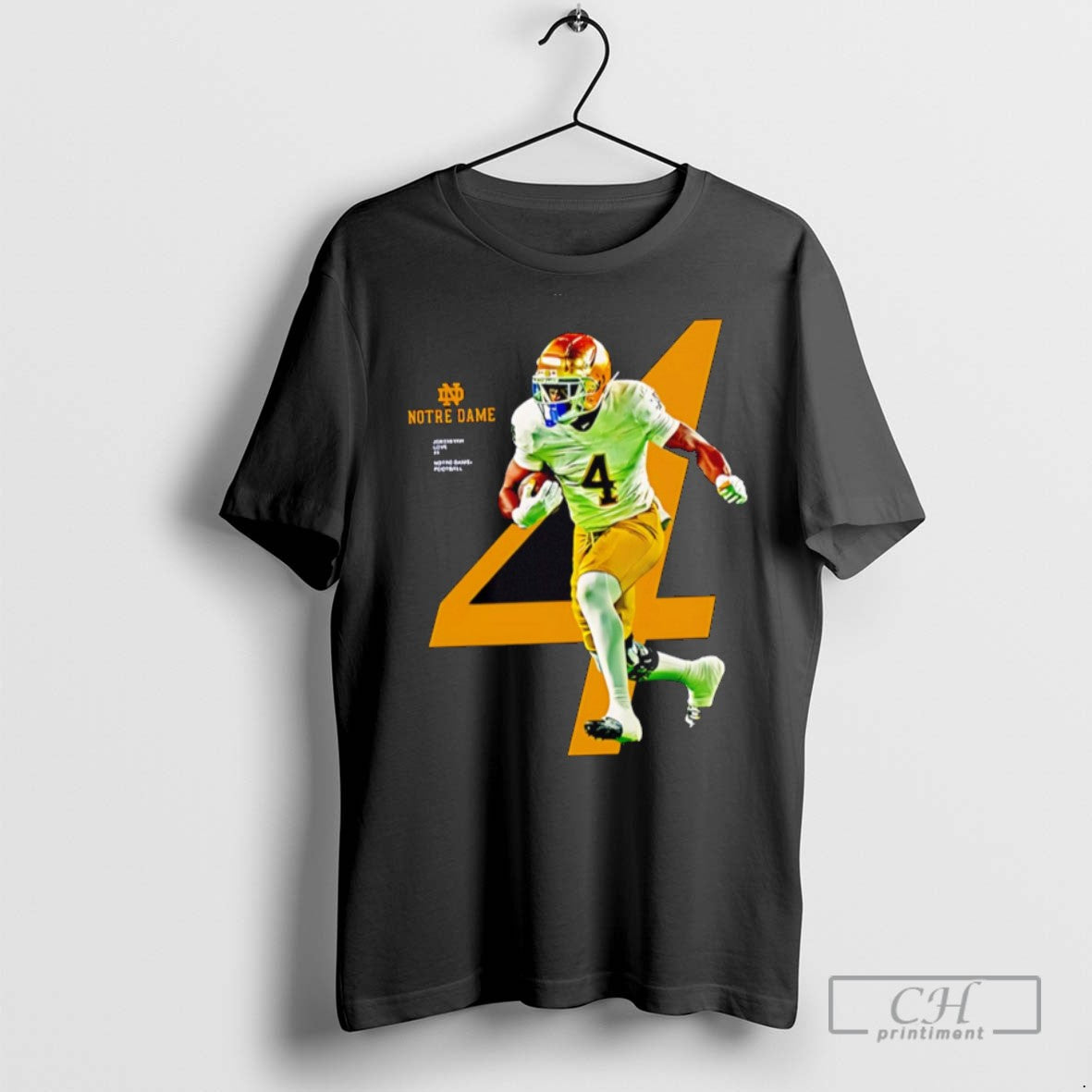 Jeremiyah Love 4 Notre Dame Fighting Irish Football T Shirts Long