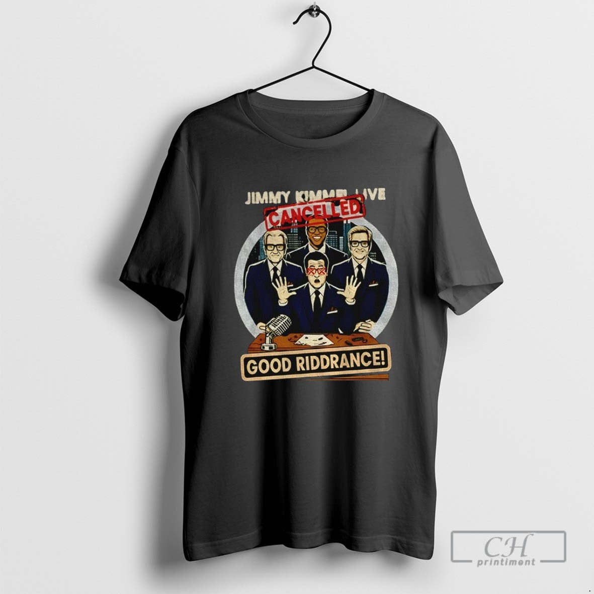 Jimmy Kimmel Live Cancelled Good Riddance Cartoon Tank Top Modern Look