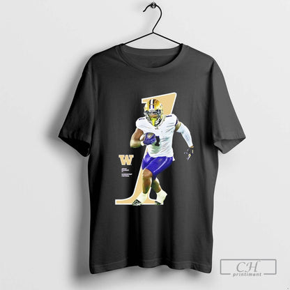 Jonah Coleman 1 Washington Huskie 2025 Ncaa Player Tee Retro