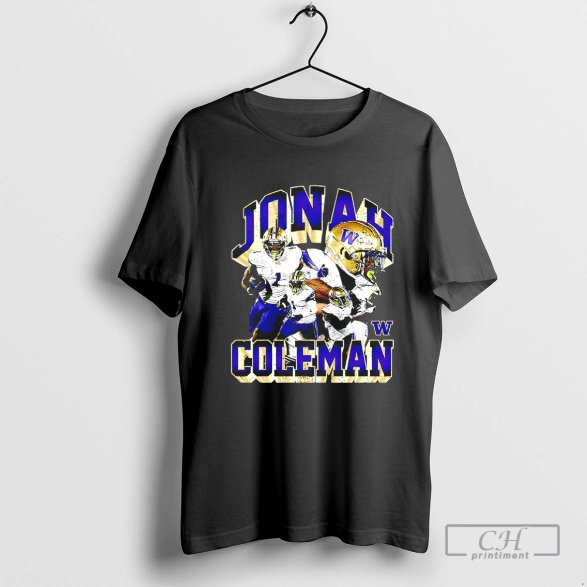 Jonah Coleman Washington Huskies 2025 Ncaa Player Tee Classic Outfit