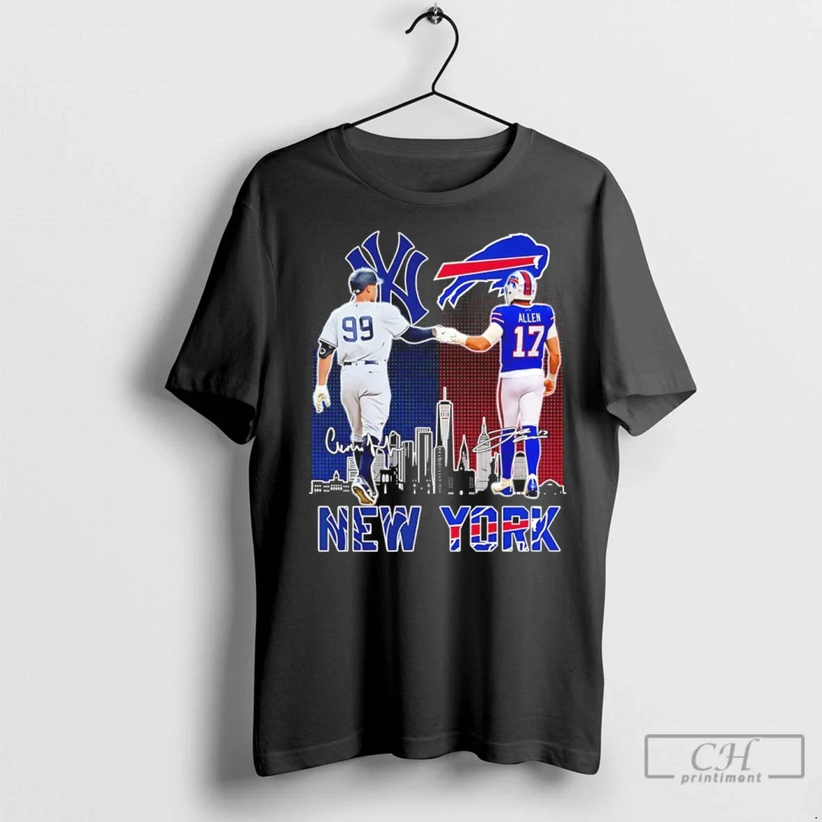 Josh Allen X Aaron Judge New York Sports Teams Signatures T Shirts