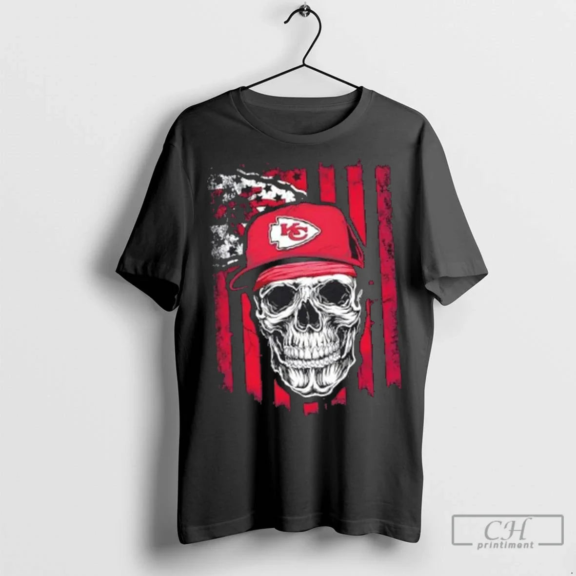 Kansas City Chiefs X Skull Hip Hop Us Flag TShirt Authentic Outfit