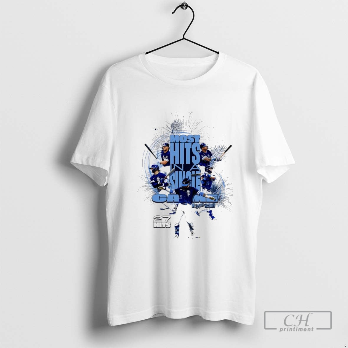 Kansas City Royals Most Hits Single Game TShirt Elegant Collection