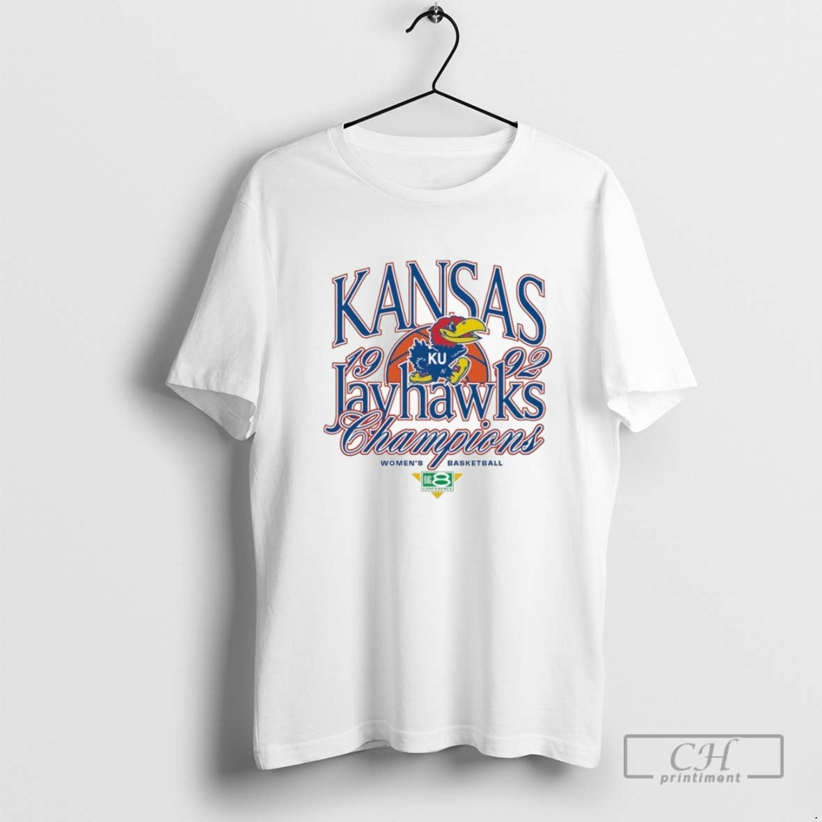 Kansas Jayhawks Womens Basketball 1992 Big 8 Champs Tee Elegant Design