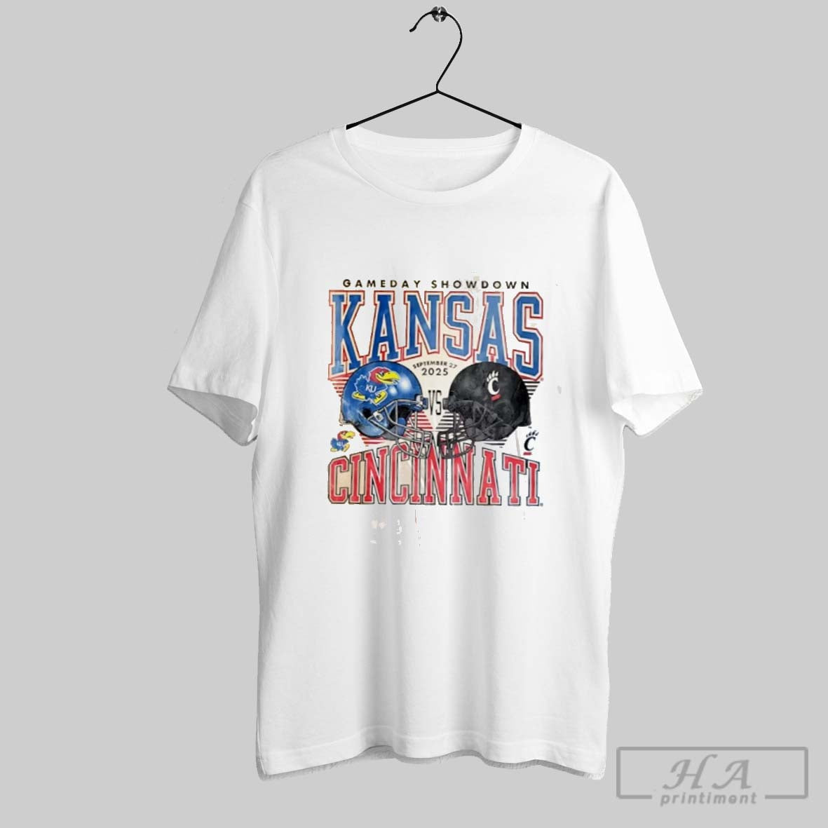 Kansas Jayhawks Vs Cincinnati Bearcats 2025 Helmets Shirt Trendy