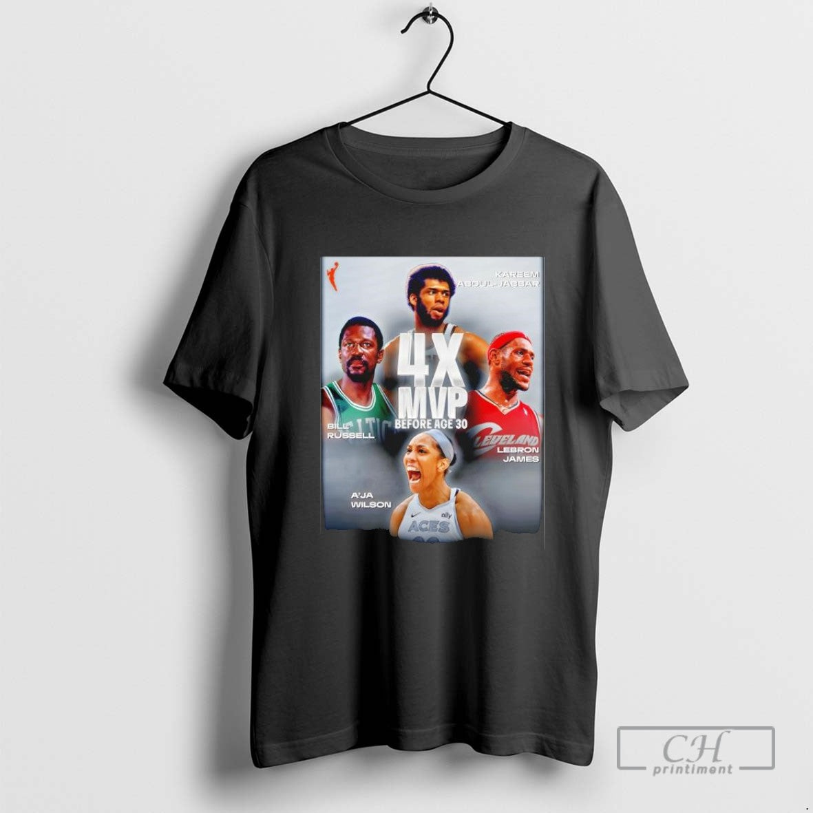 Kareem Abdul Jabbar X Bill Russell X Lebron James X Aja Wilson 4X Mvp