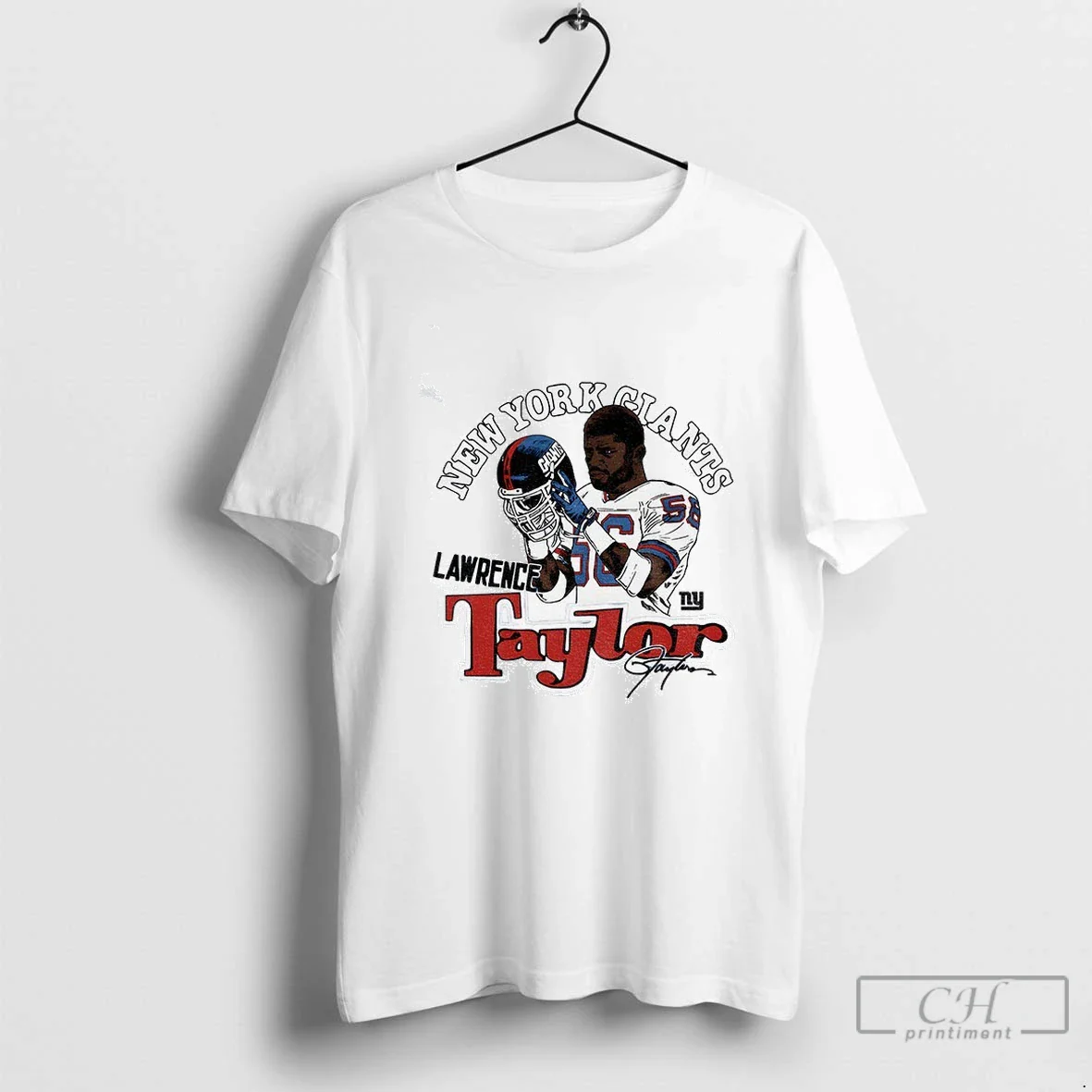 Lawrence Taylor New York Giants Retired Player Caricature Signature