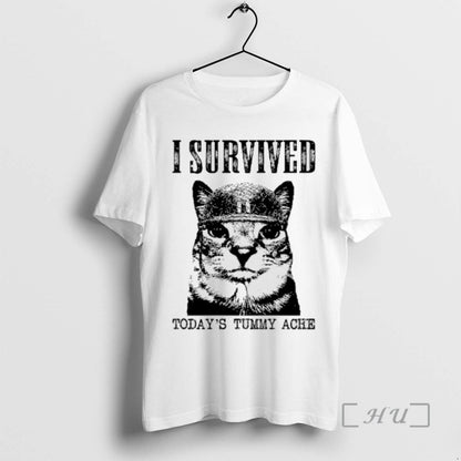 Cat I Survived Todays Tummy Ache Survivor Hoodie Trendy Apparel