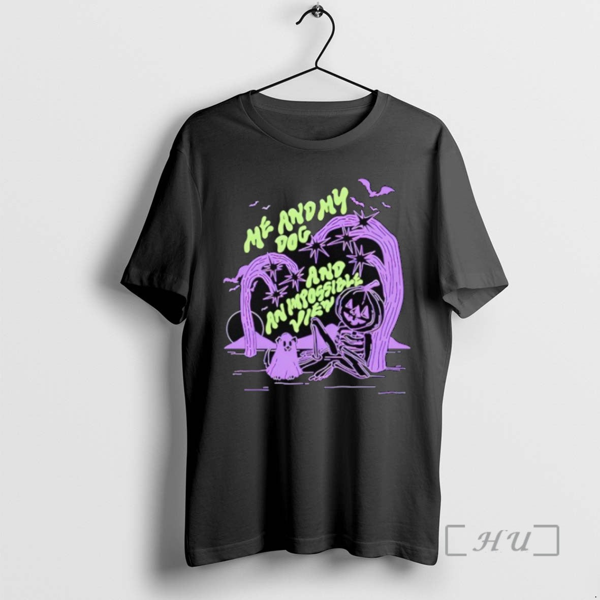 Me And My Dog And Impossible View Halloween Shirt Premium Merch