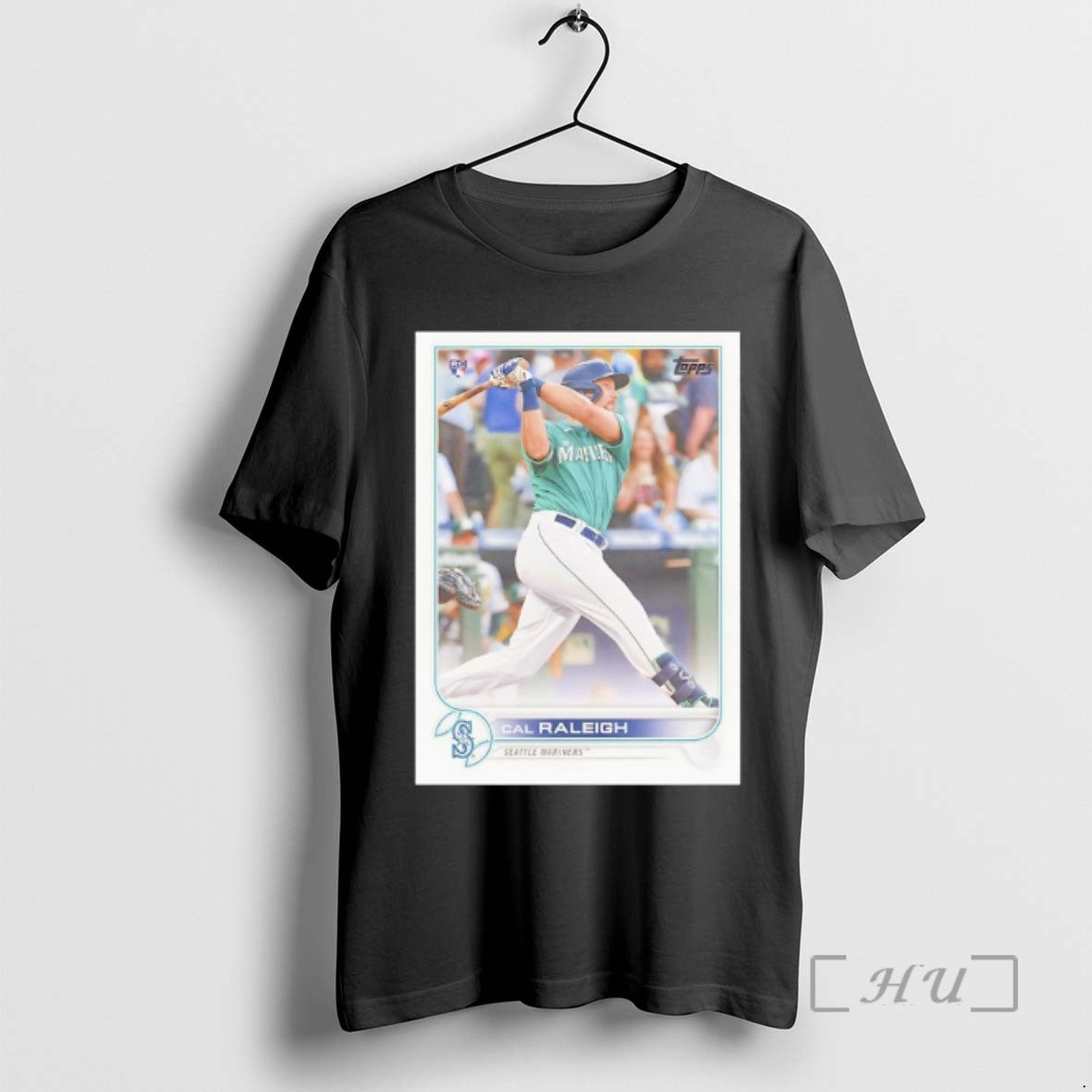 Seattle Mariners Cal Raleigh Topps Baseball Card Player Shirt Retro