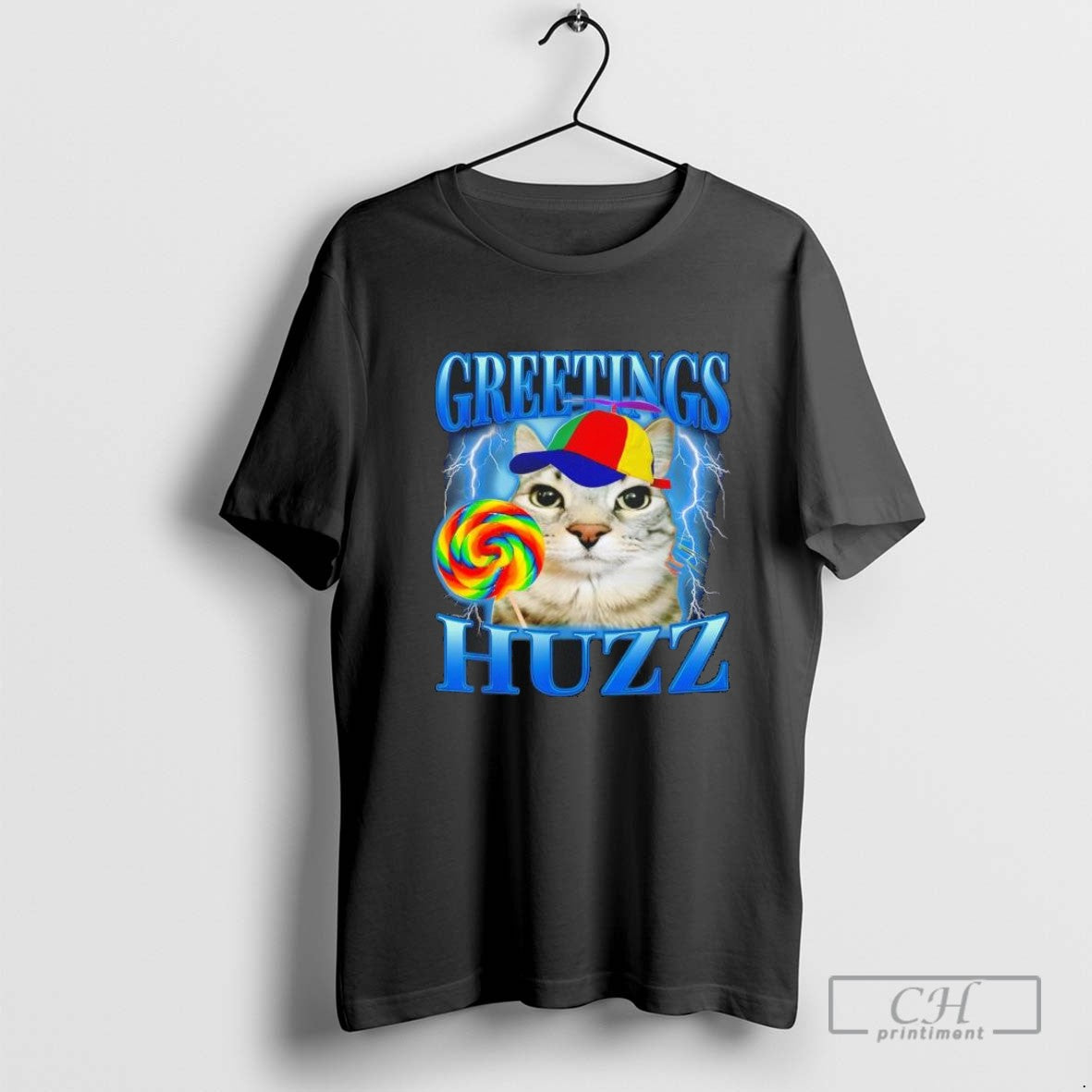 Lollipop Cat Meme Greetings Huzz Silly Cats Hoodie Classic Fashion
