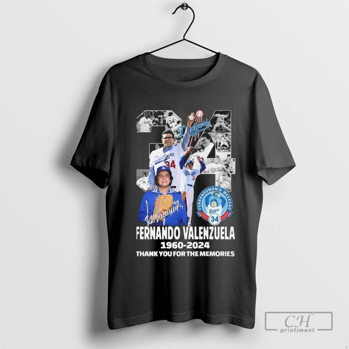 Los Angeles Dodgers 34 Fernando Valenzuela 1960 2024 Thank You
