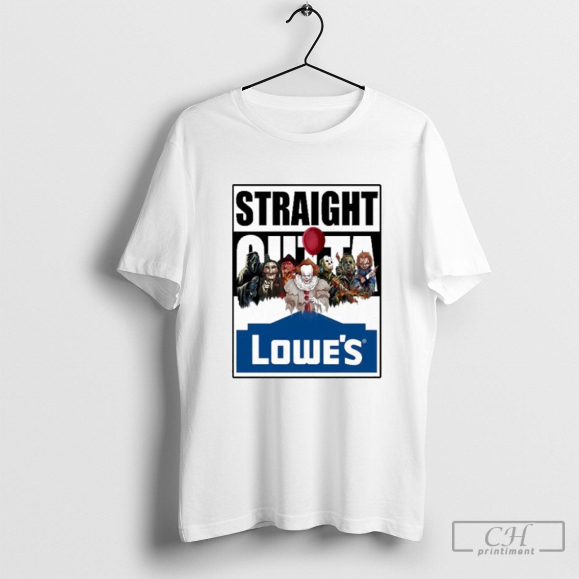 Lowes Logo Straight Outta Horror Film Halloween Hoodie Modern Look