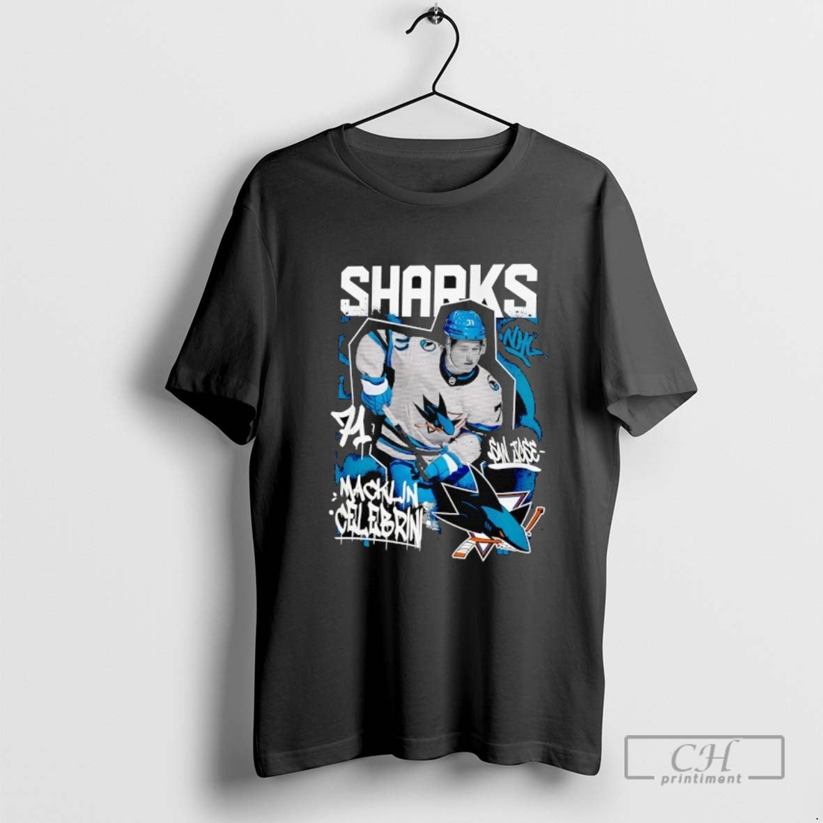 Macklin Celebrini San Jose Sharks Hockey Long Sleeve Retro Fashion
