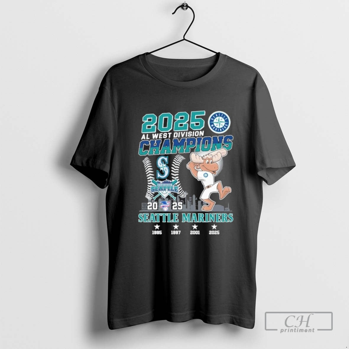 Mariner Moose Al West Champions Seattle Mariner Sweatshirt Designer