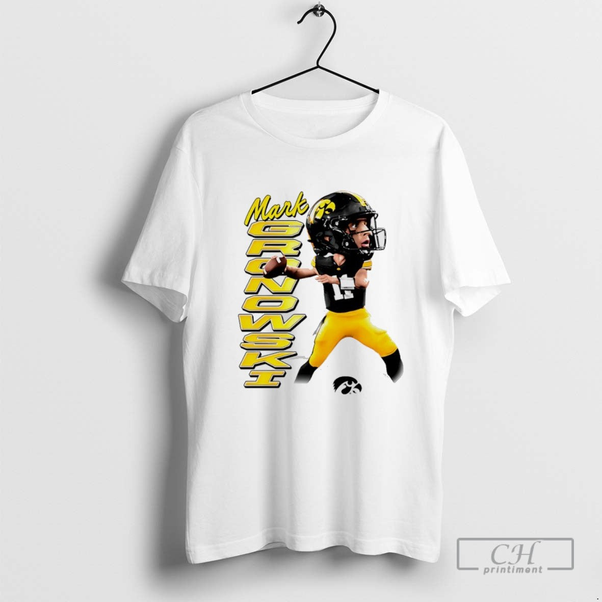 Mark Gronowski Iowa Hawkeyes Caricature Tee Vintage Look
